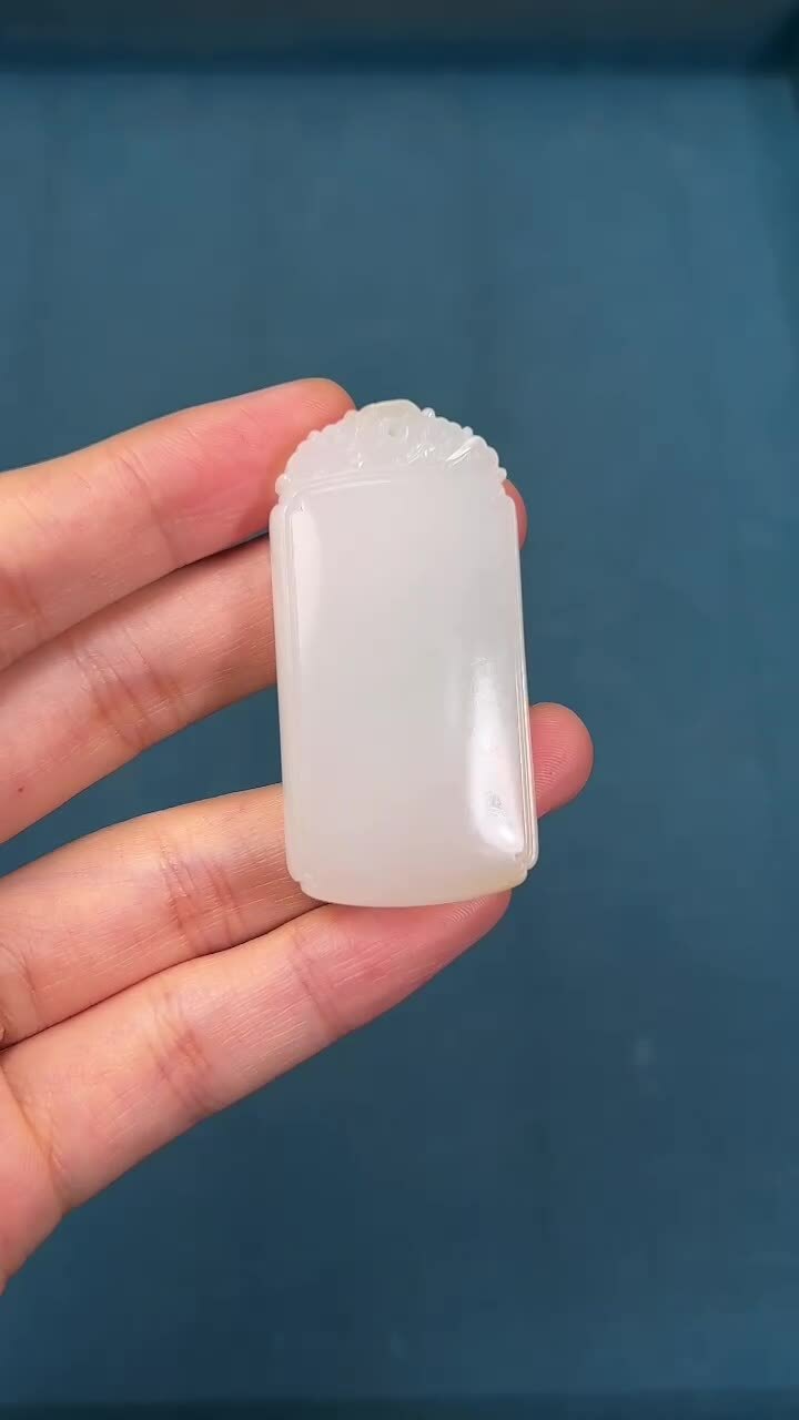 和田玉籽料平安無事牌,天然和田玉軟玉