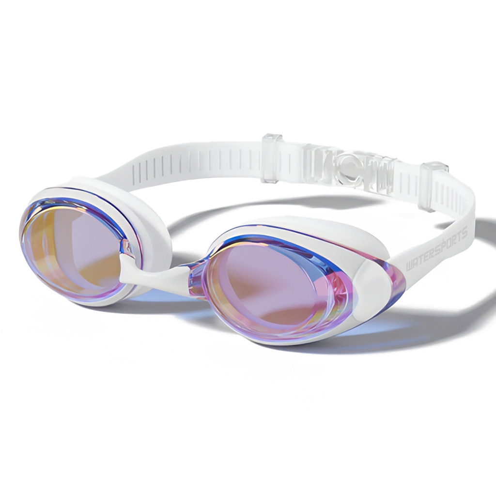 成人 EASY-FIT 鍍膜泳鏡 - 白/紫