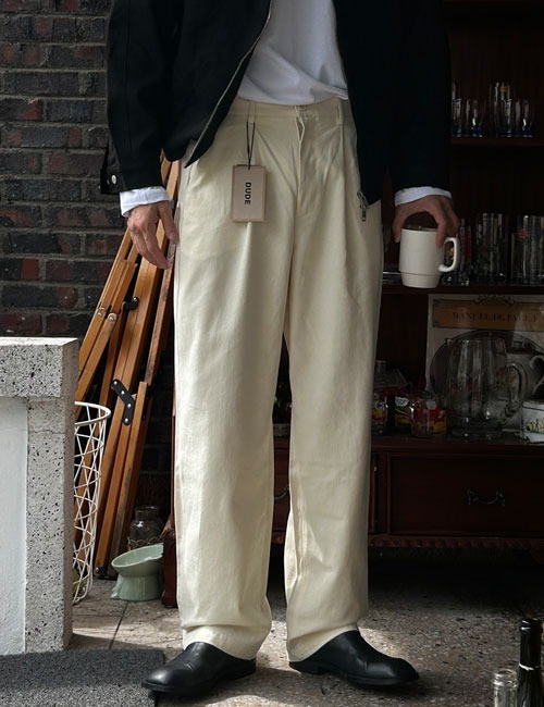 Marlowe 棉質後鬆緊休閒寬褲