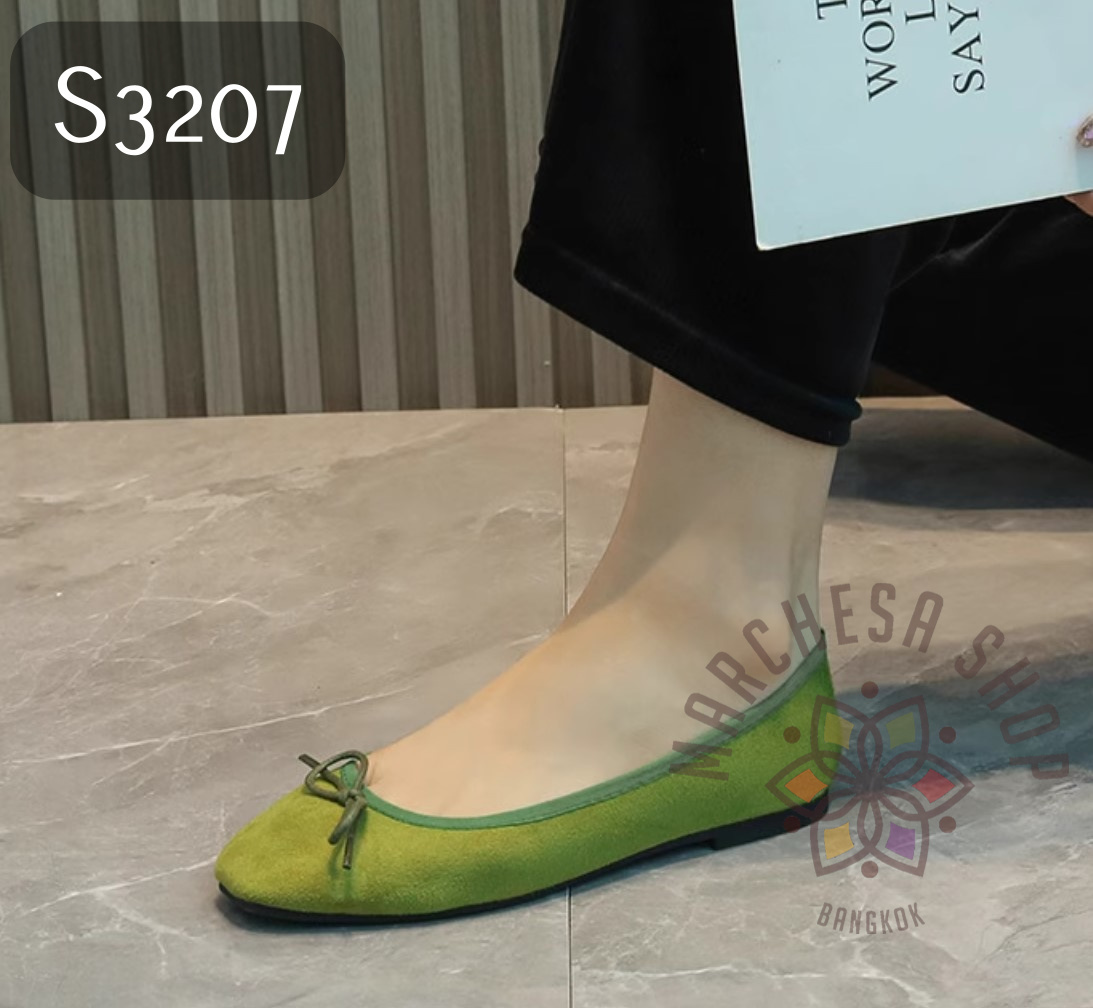 S3207 - 全真皮羊猄蝴蝶結圓頭平底芭蕾舞鞋