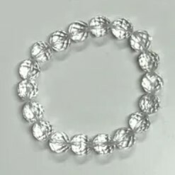 [B] GEMZ & CO ZBA 10MM FACETED CLEAR QUARTZ BRACELET, Y157 (Y157)