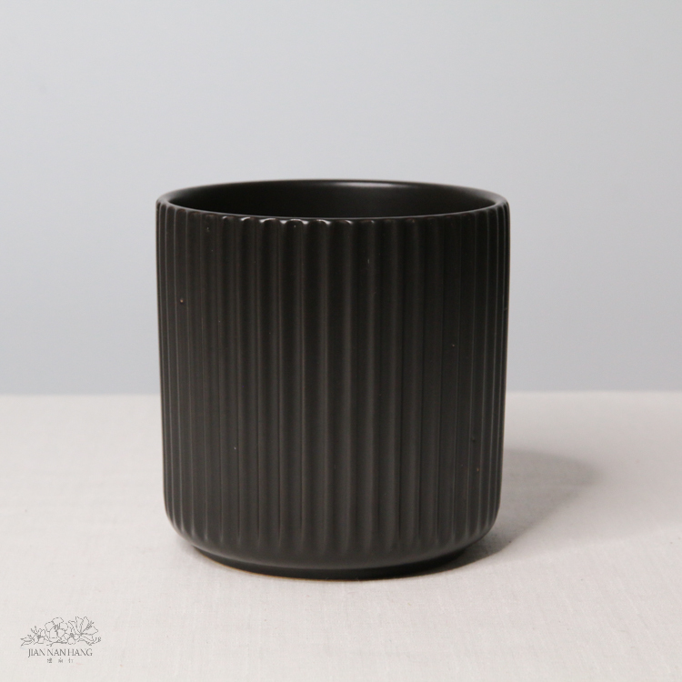 陶瓷花器 豎紋啞光 中 2色