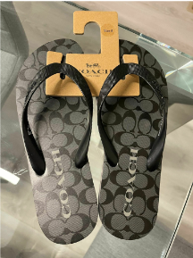 (現貨) AM40 COACH 黑色LOGO拖鞋 #    38.5碼    $299