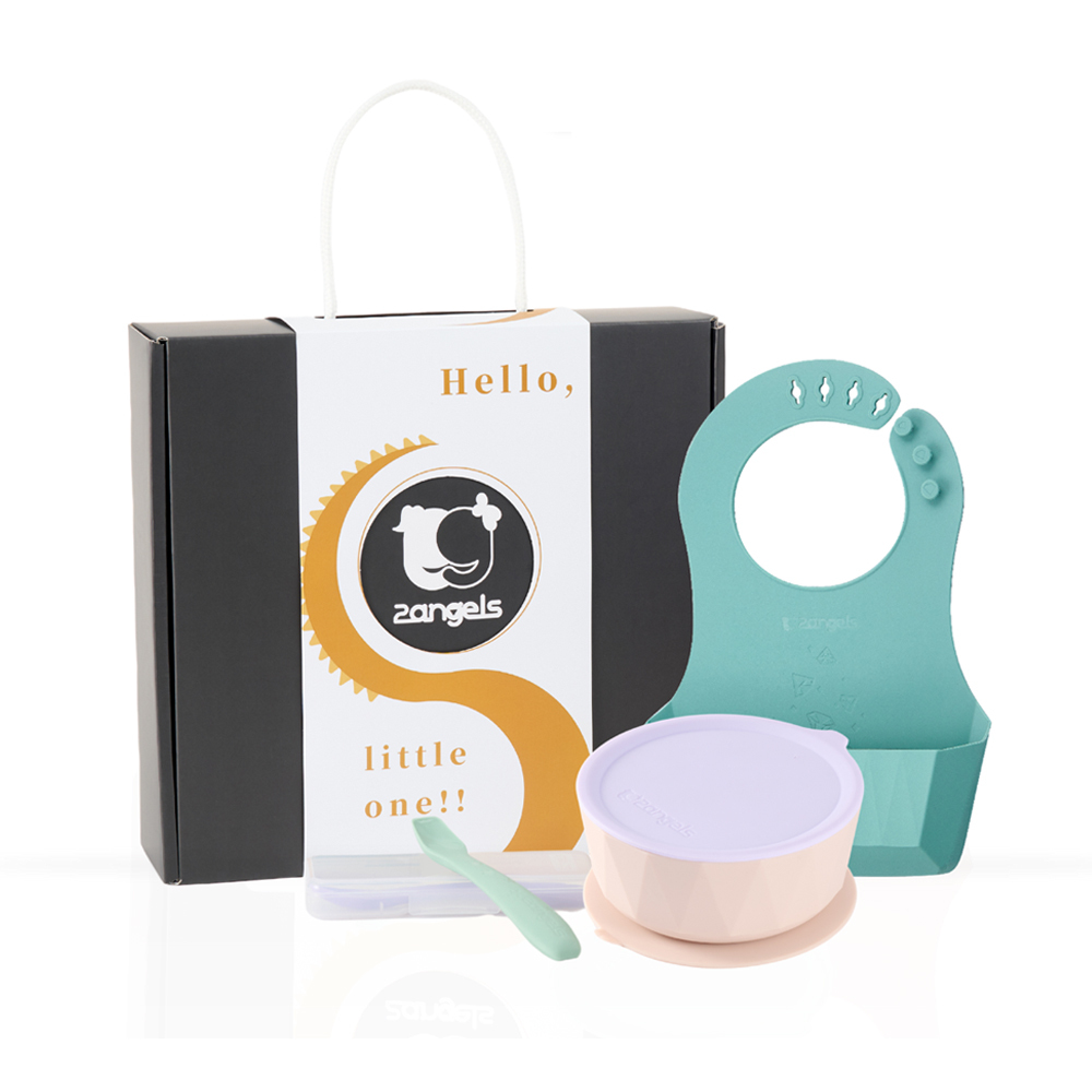 【2angels】Newborn baby gift box 5 (bib + bowl + spoon)
