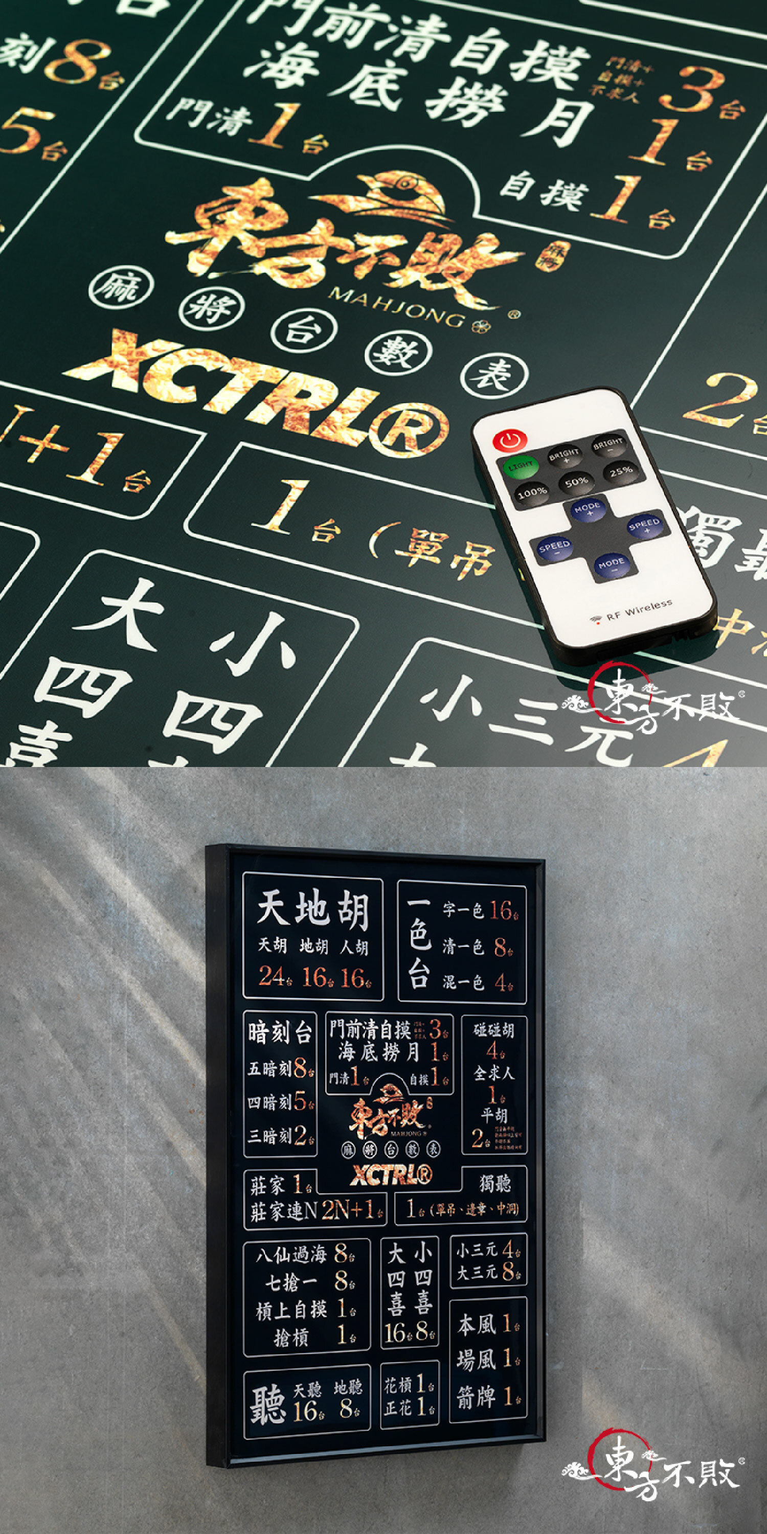 東方不敗麻將LED台數表掛畫（黑)