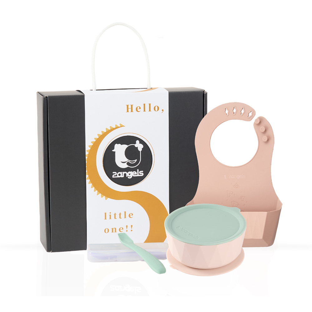 【2angels】Newborn baby gift box 4  (bib + bowl + spoon)