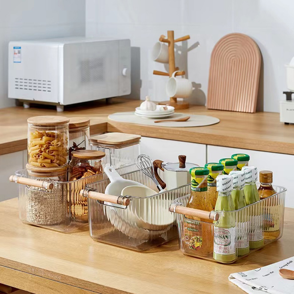 元氣熊 木柄收納盒/灰/大號