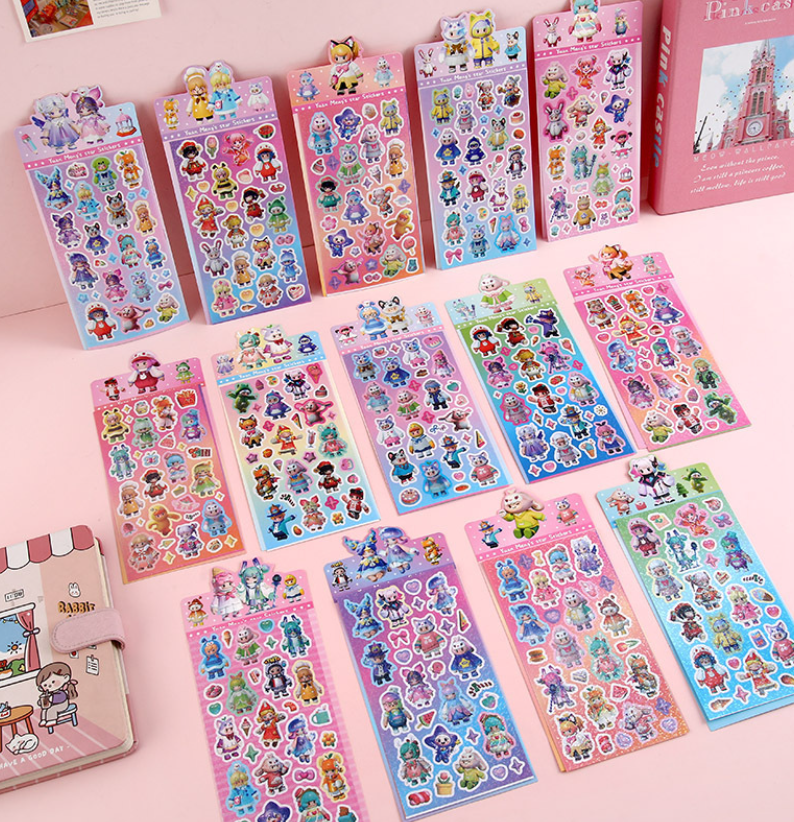 圆梦之星女孩咕卡贴纸（款式随机）