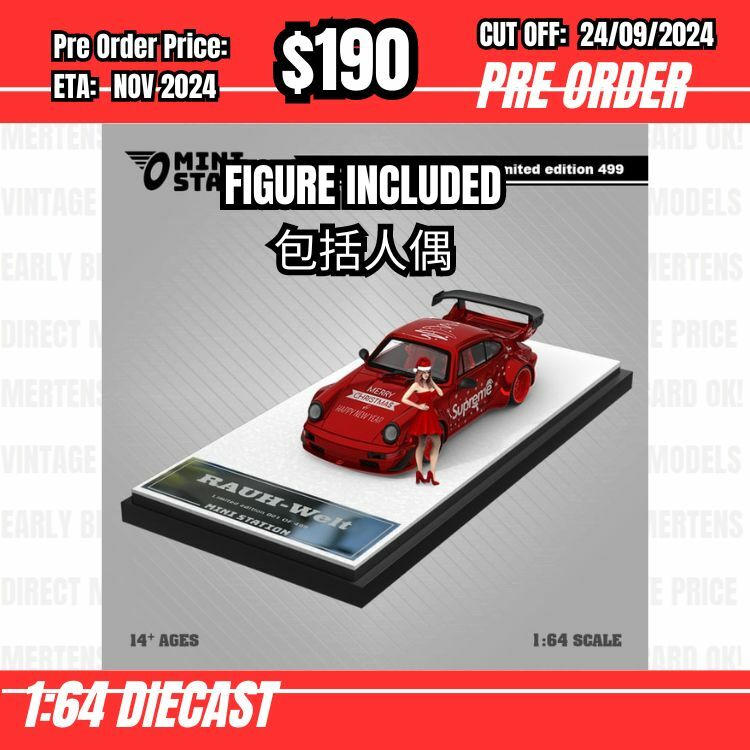 PO-$190 * Time Micro * 1:64 RWB964 Supreme Christmas w/figure [OD19/09]