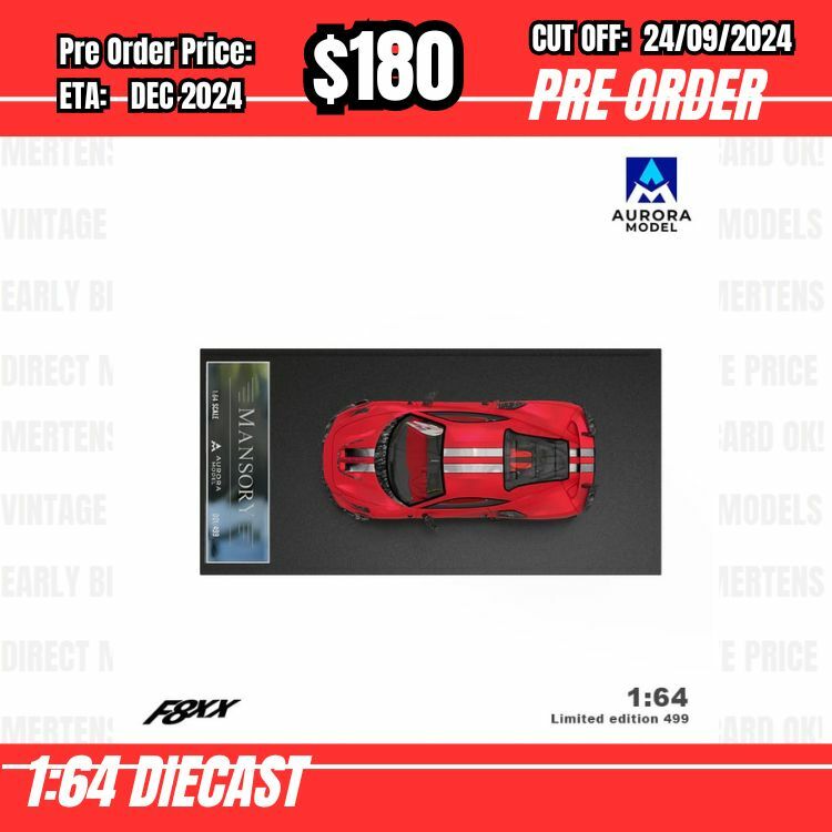 PO-$180 * Aurora Model * 1:64 F8 Tributo Mansory Red [OD19/09]
