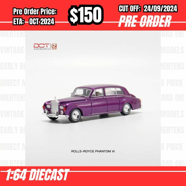 PO-$150 * DOT Models * 1:64 Rolls Royce Phantom VI Metallic Purple [OD19/09]