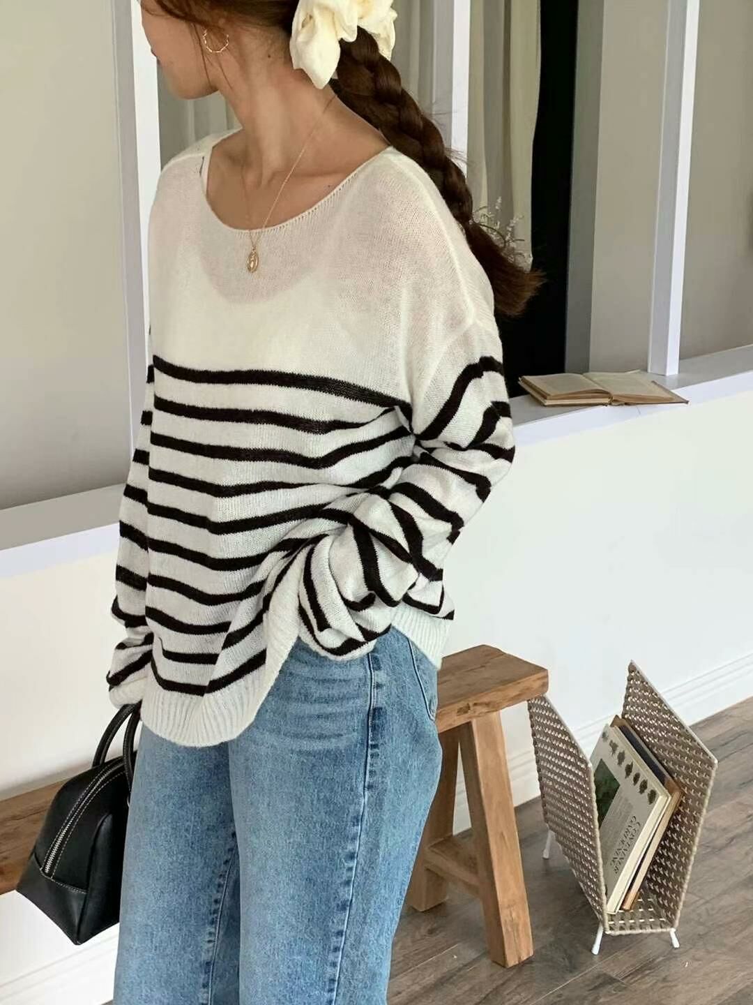 透薄針織橫間上衣