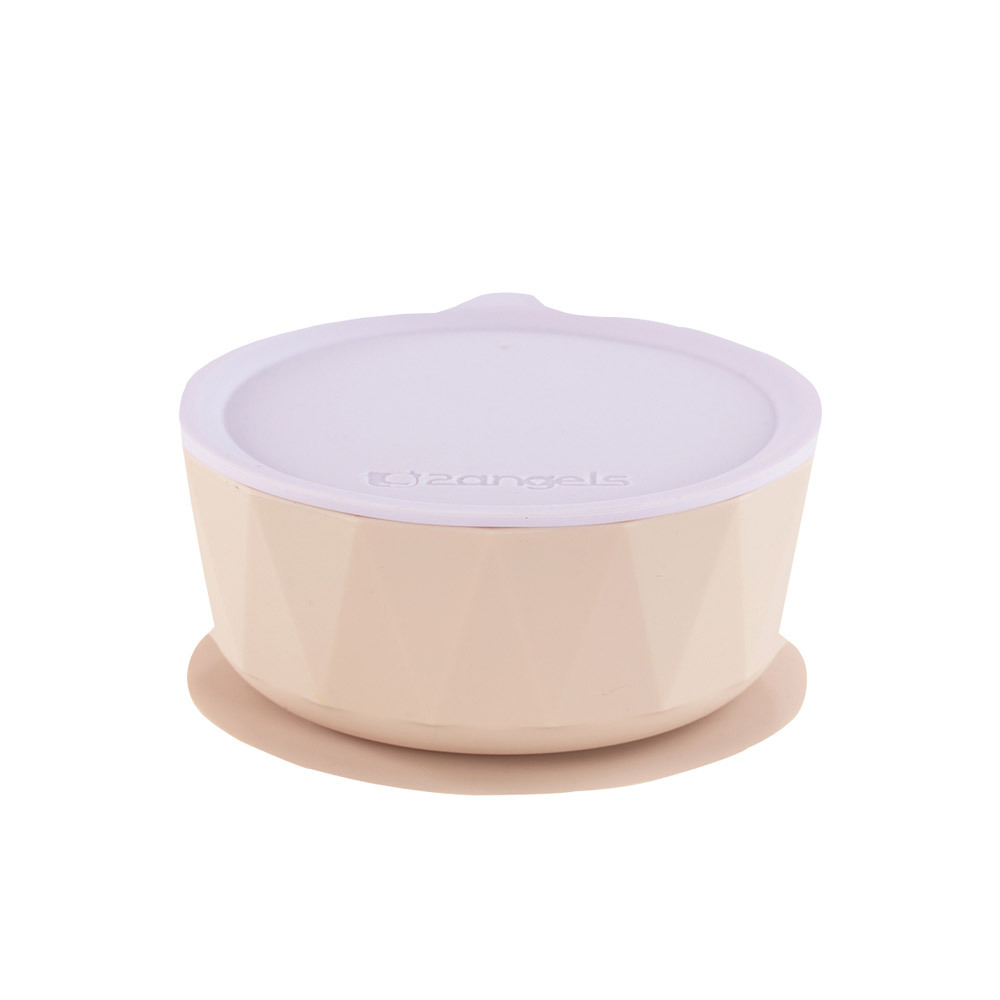 【2angels】Silicone diamond suction cup learning bowl lavender latte
