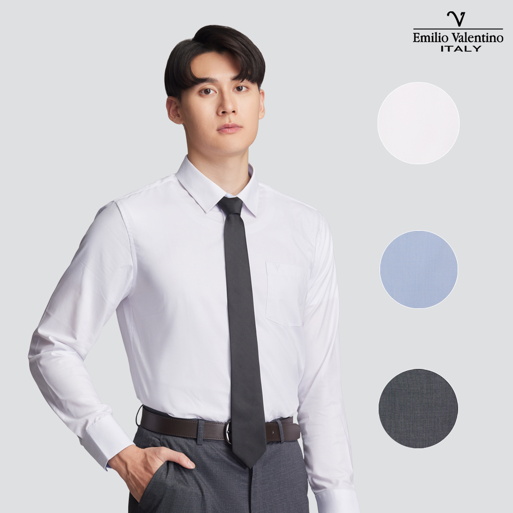 嫘縈混紡長袖襯衫-三色