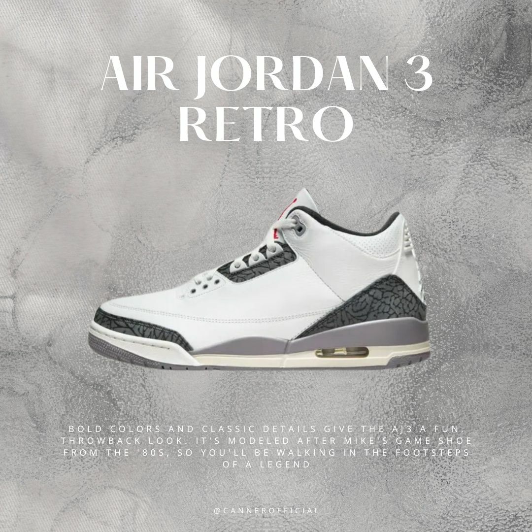 NIKE AIR JORDAN 3 RETRO 'CEMENT GREY' 水泥灰 男鞋 CT8532-106