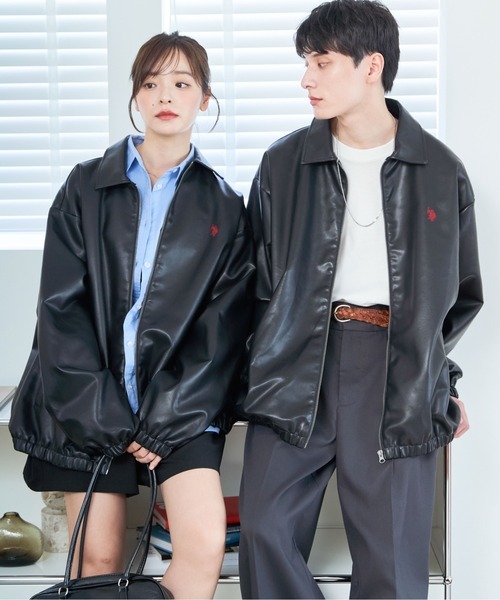 日本連線🇯🇵 US POLO ASSN. 刺繡Logo皮革外套 皮外套 秋冬 2色/預購