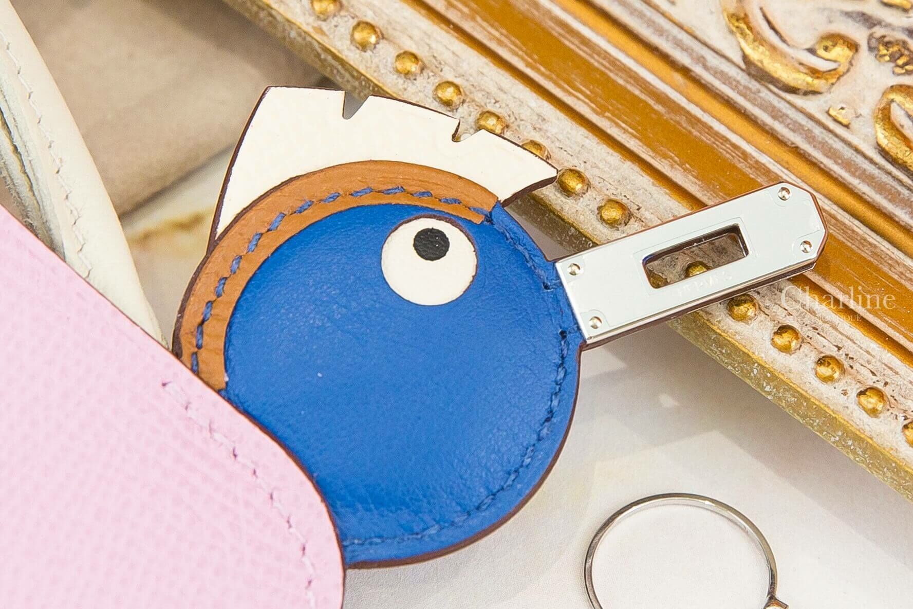 Hermès Birdy Charm 錦葵粉/嫩芽綠/普魯士藍/焦糖色/奶油白/奶昔白銀釦小鳥吊飾