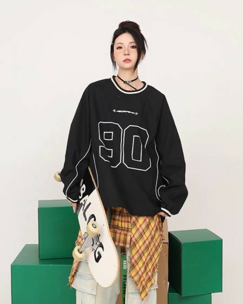 BF.BORFEND 美式復古拼接數字球衣