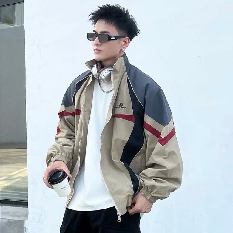 BF.BORFEND 刺繡拼接立領風衣外套