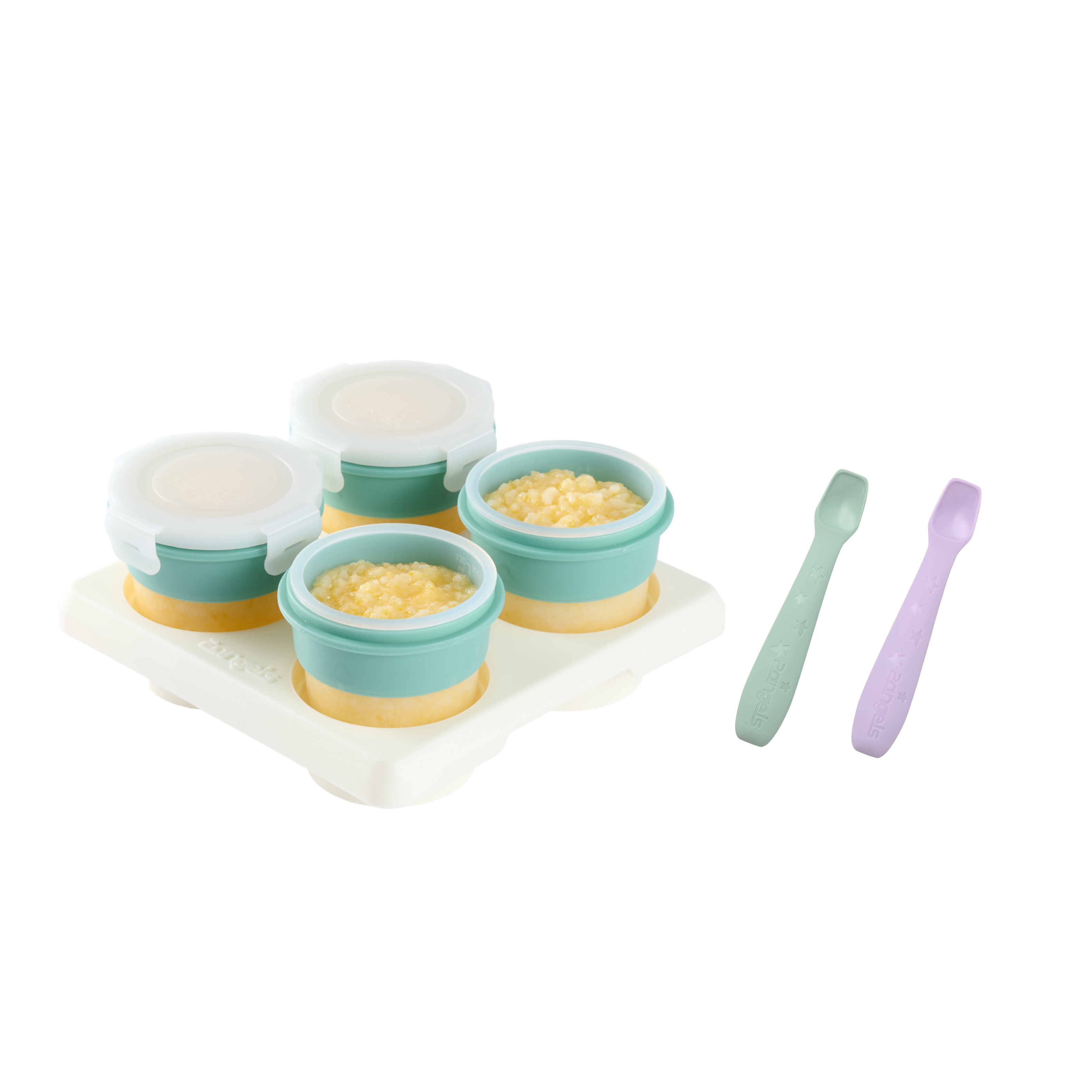 【2angels】Silicone food storage cup 120ml + feeding spoon