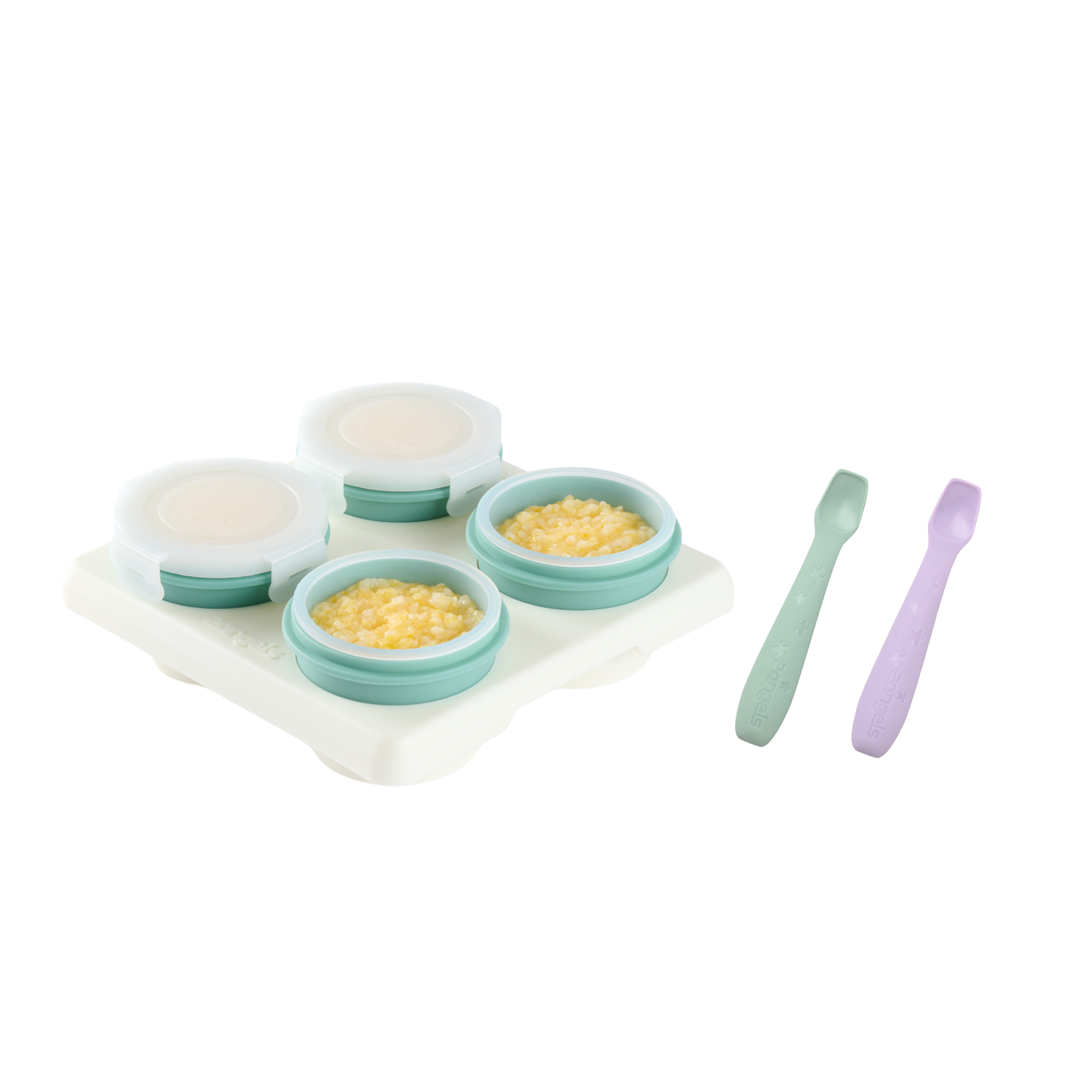 【2angels】Silicone food storage cup 60ml + feeding spoon
