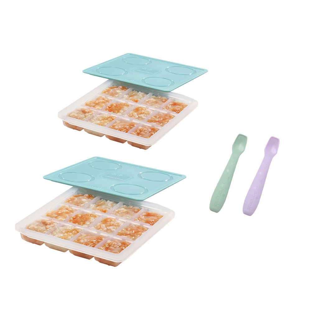 【2angels】Silicone side food ice box 15ml 2 pieces + feeding spoon