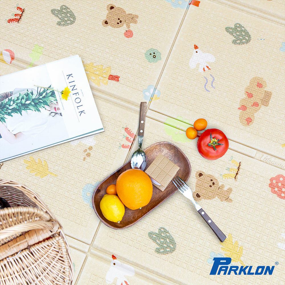 【PARKLON】韓國帕龍攜帶型摺疊地墊 / 野餐墊 - 熊熊野餐趣 (附提袋)