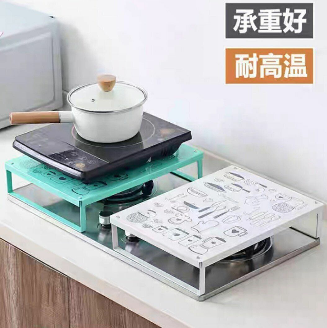 熱賣(白色)鐵藝電磁爐支架 /廚房微波爐置物架 / 收納架 磁爐置物架鐵藝噴塑家用微波爐架子廚房油鹽調料收納架 煮食爐支架