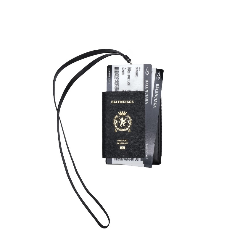 BALENCIAGA 男士黑色 護照套 手機套