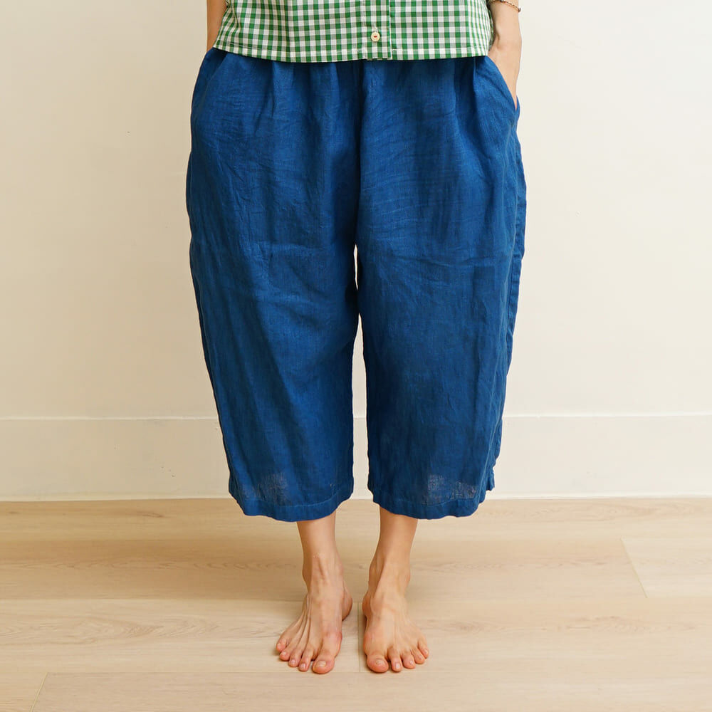 【預購】麻 萬巒褲  藍染