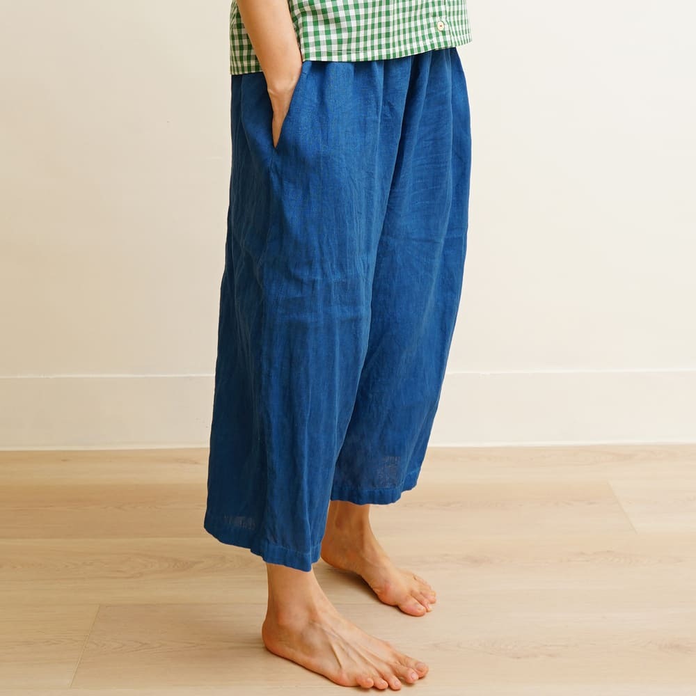 【預購】麻 萬巒褲  藍染