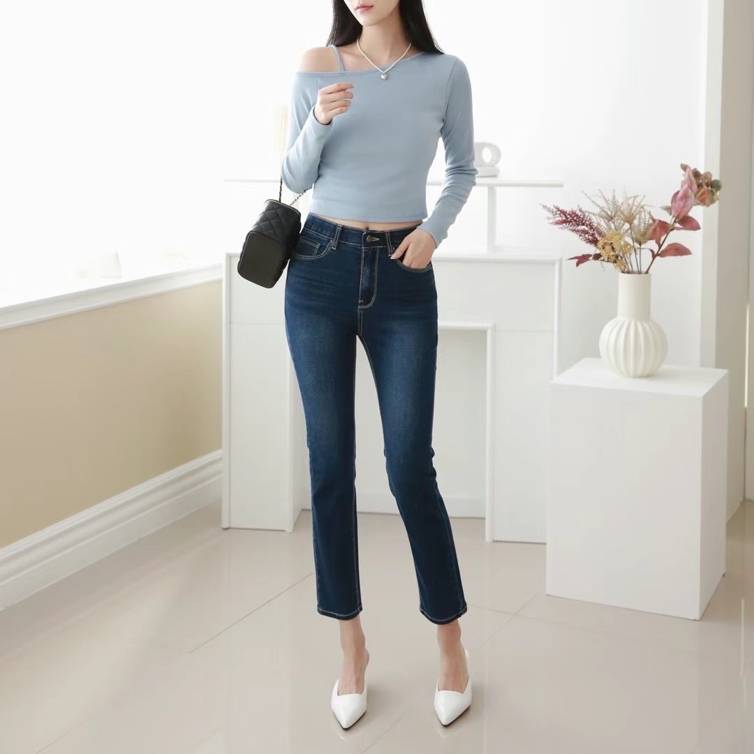 3074彈性牛仔長褲