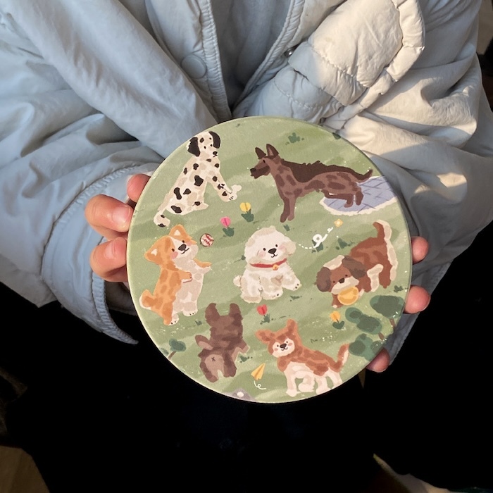 《91901》綠系超多種狗狗杯墊