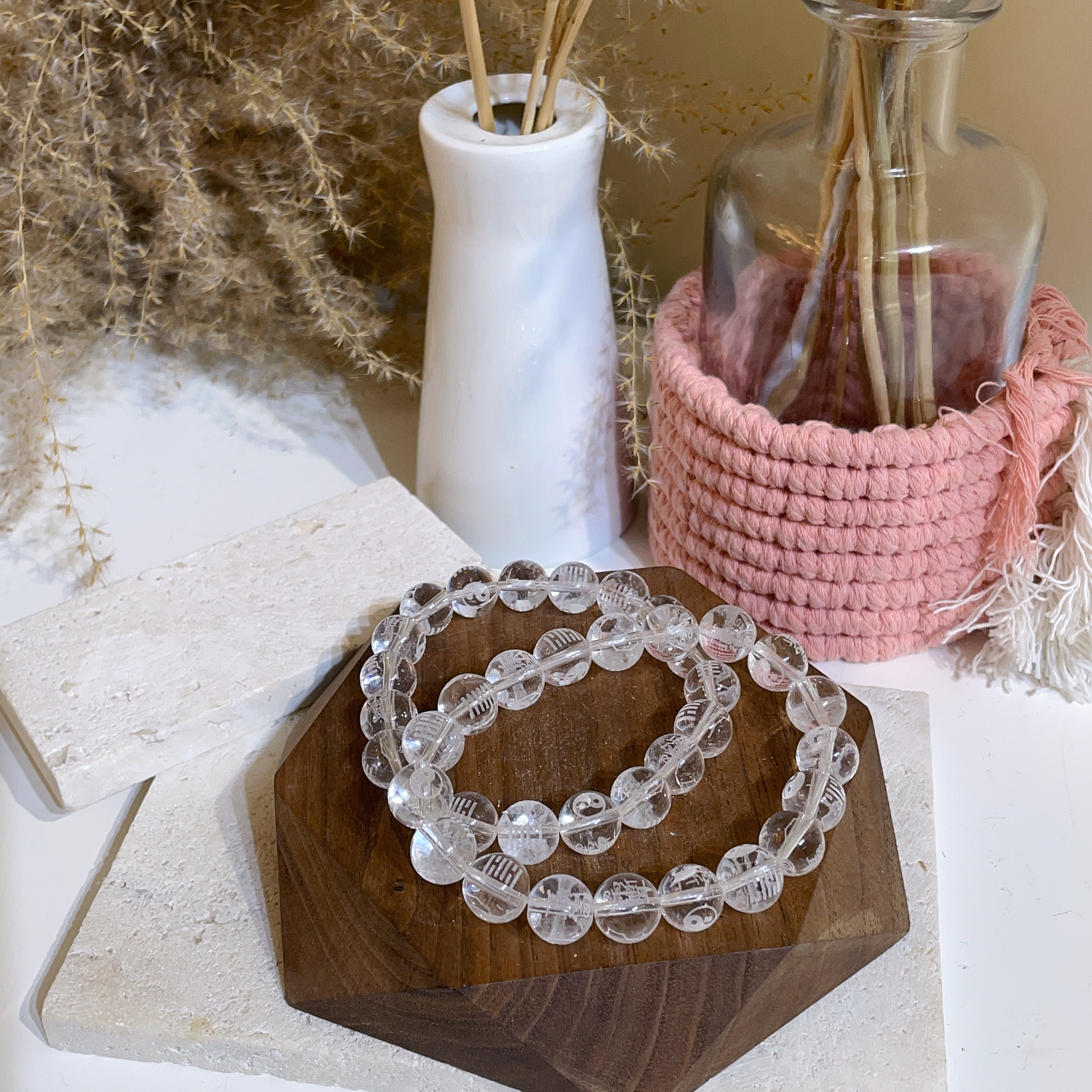 白水晶手串八卦手串10+mm