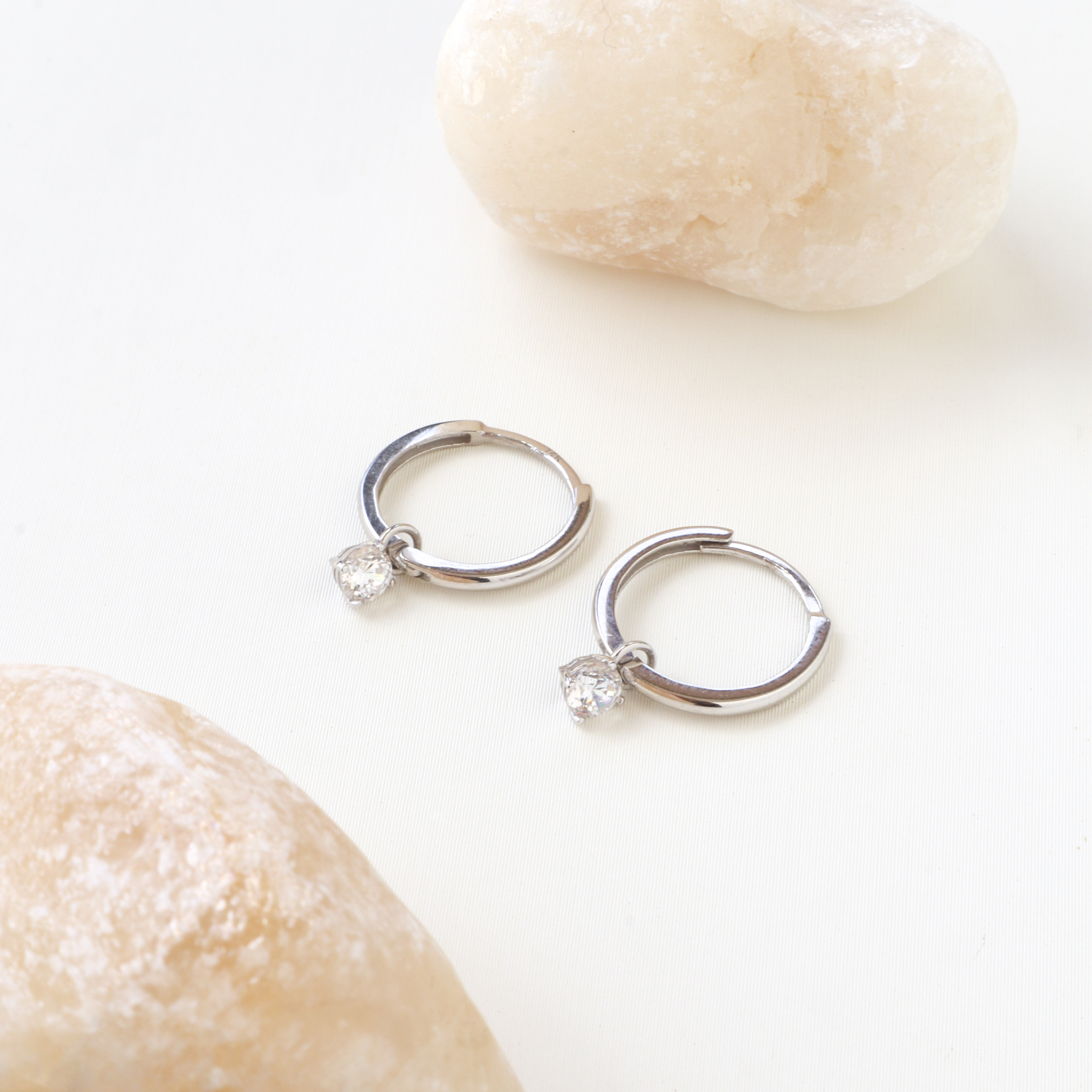 14K/圓圈曜鑽耳環