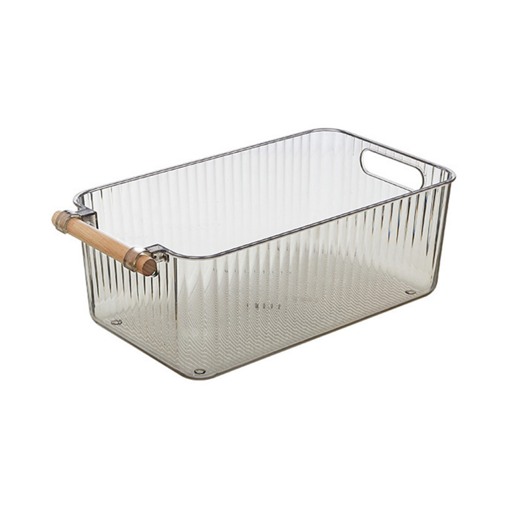 元氣熊 木柄收納盒/灰/大號