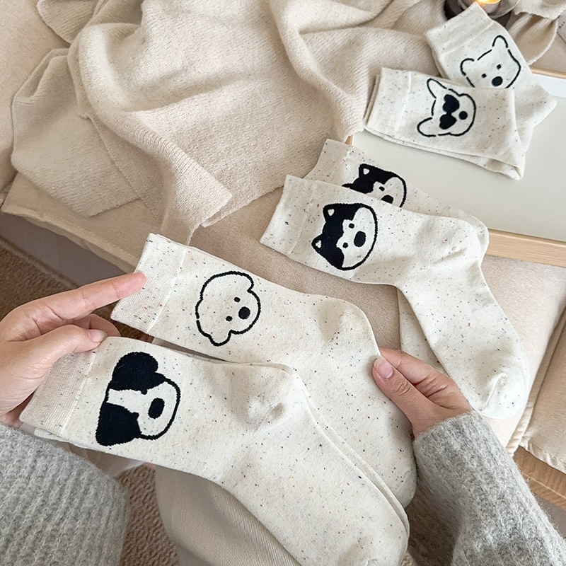 《91902》黑色線條狗狗襪子