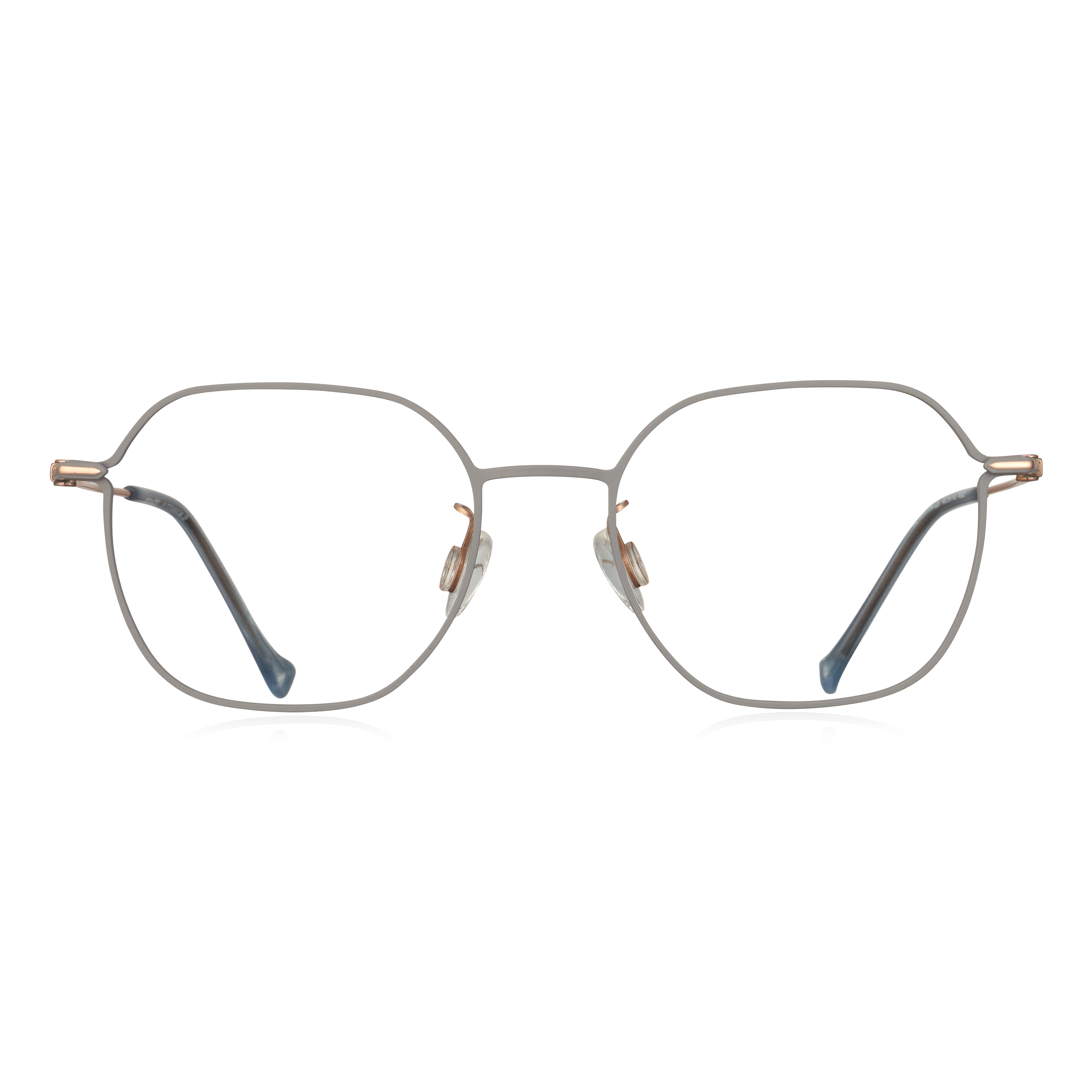 鈦金屬獨特韻味款多角框眼鏡-三色可選