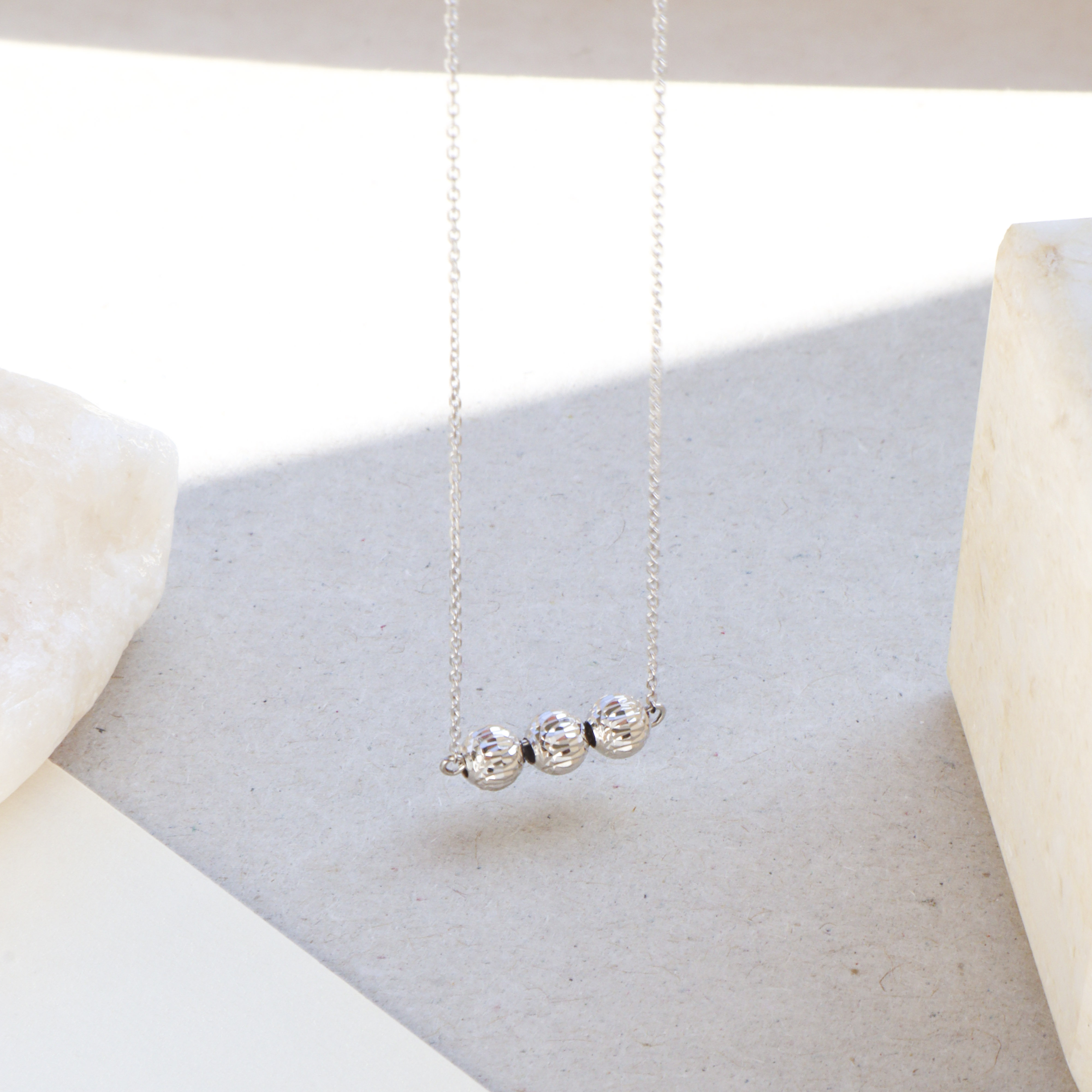 14K/排列切紋珠項鍊