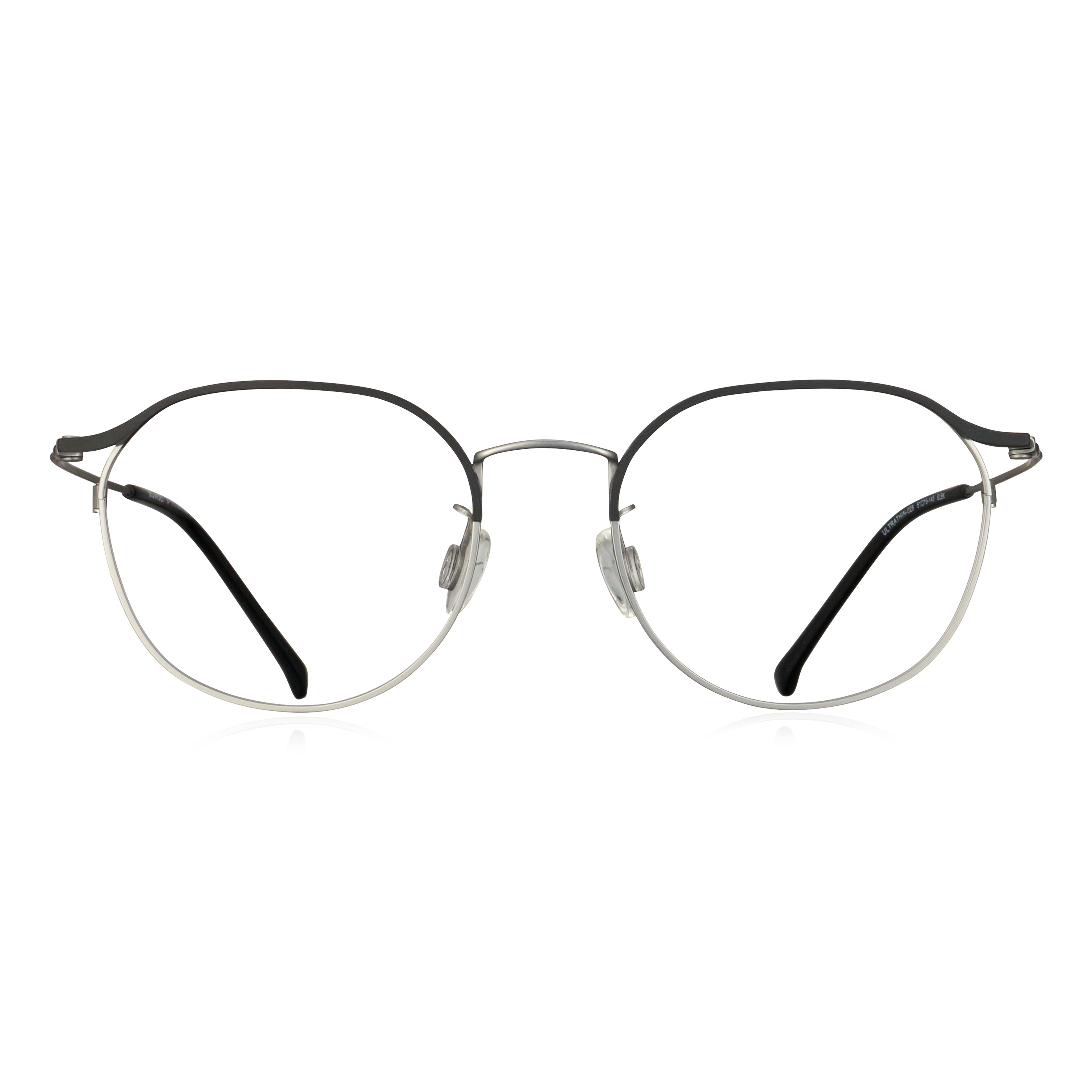 鈦金屬斯文新一面似眉架圓框眼鏡-三色可選