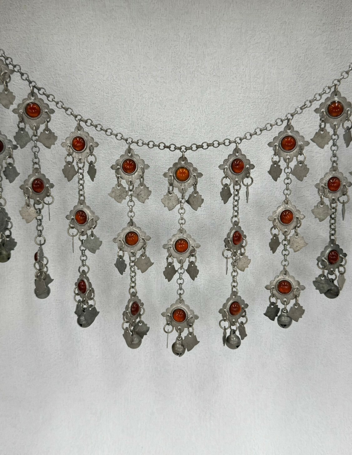 J21-燻全焊接紅瑪瑙三層鈴鐺鏈條123cm