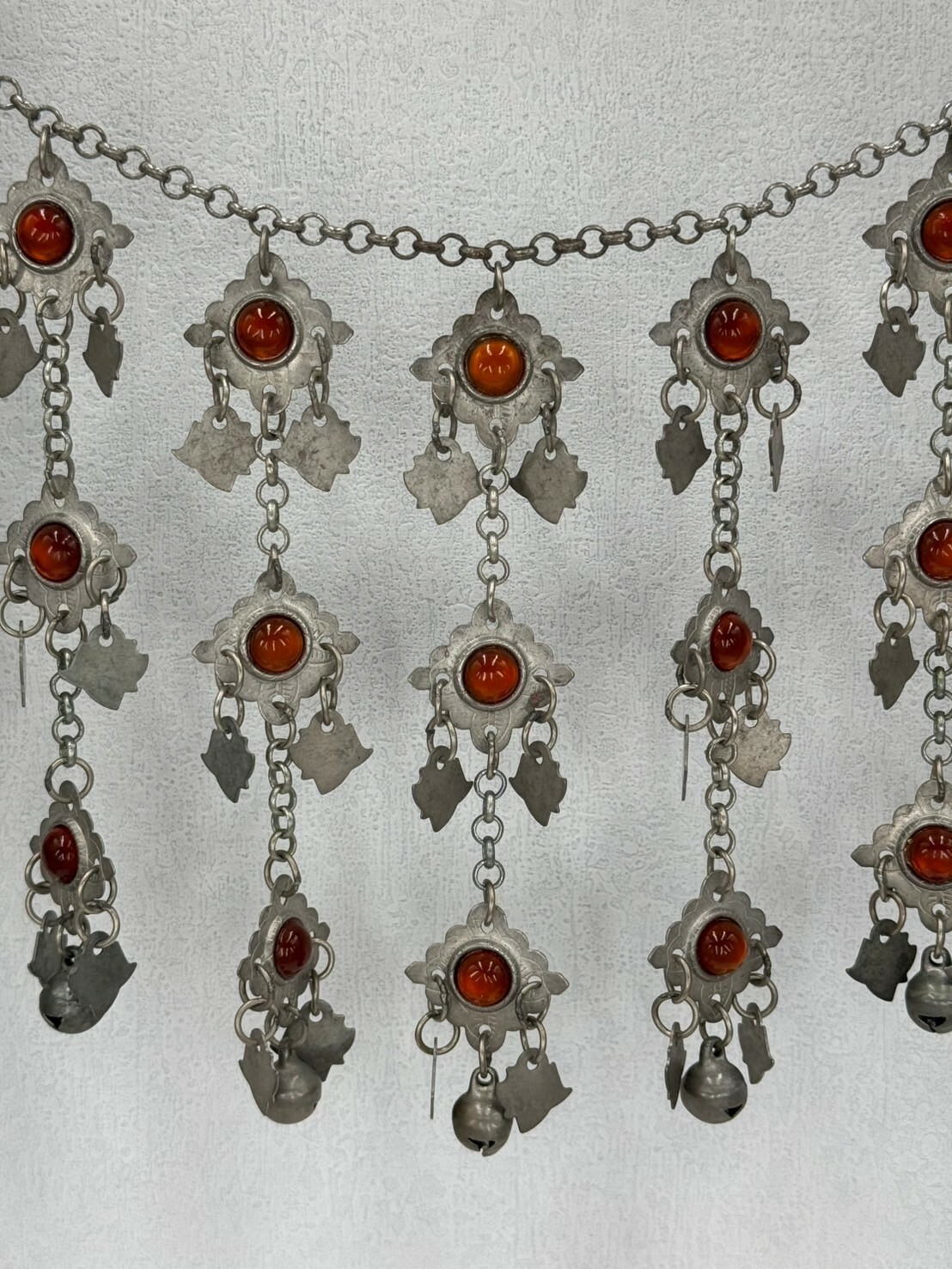 J21-燻全焊接紅瑪瑙三層鈴鐺鏈條123cm