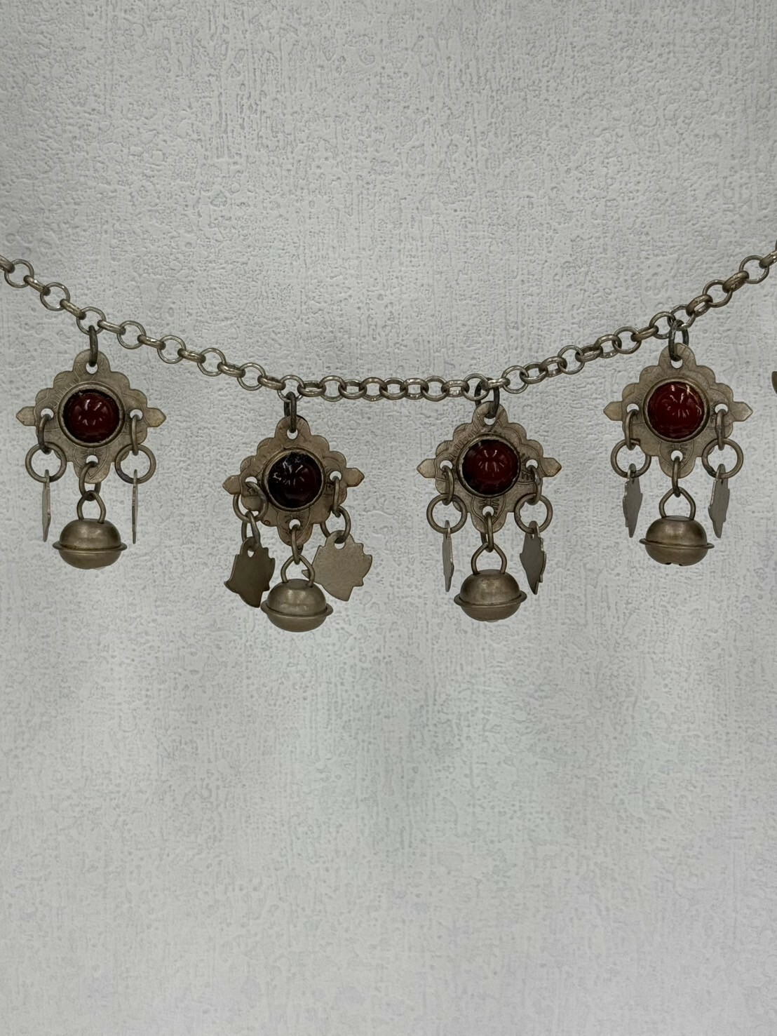 J12-（短）燻全焊接紅瑪瑙單層鈴鐺鏈條86cm