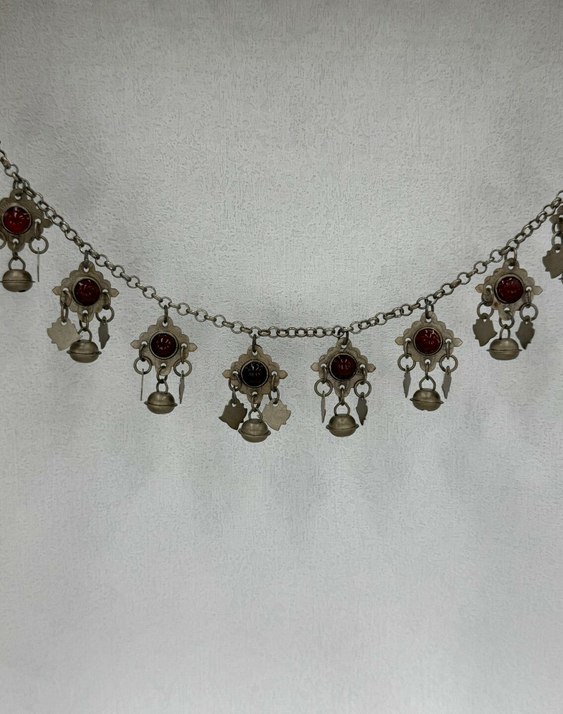 J12-（短）燻全焊接紅瑪瑙單層鈴鐺鏈條86cm