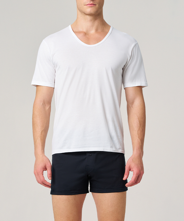 金絲棉系列 男U領短袖衫 HE901