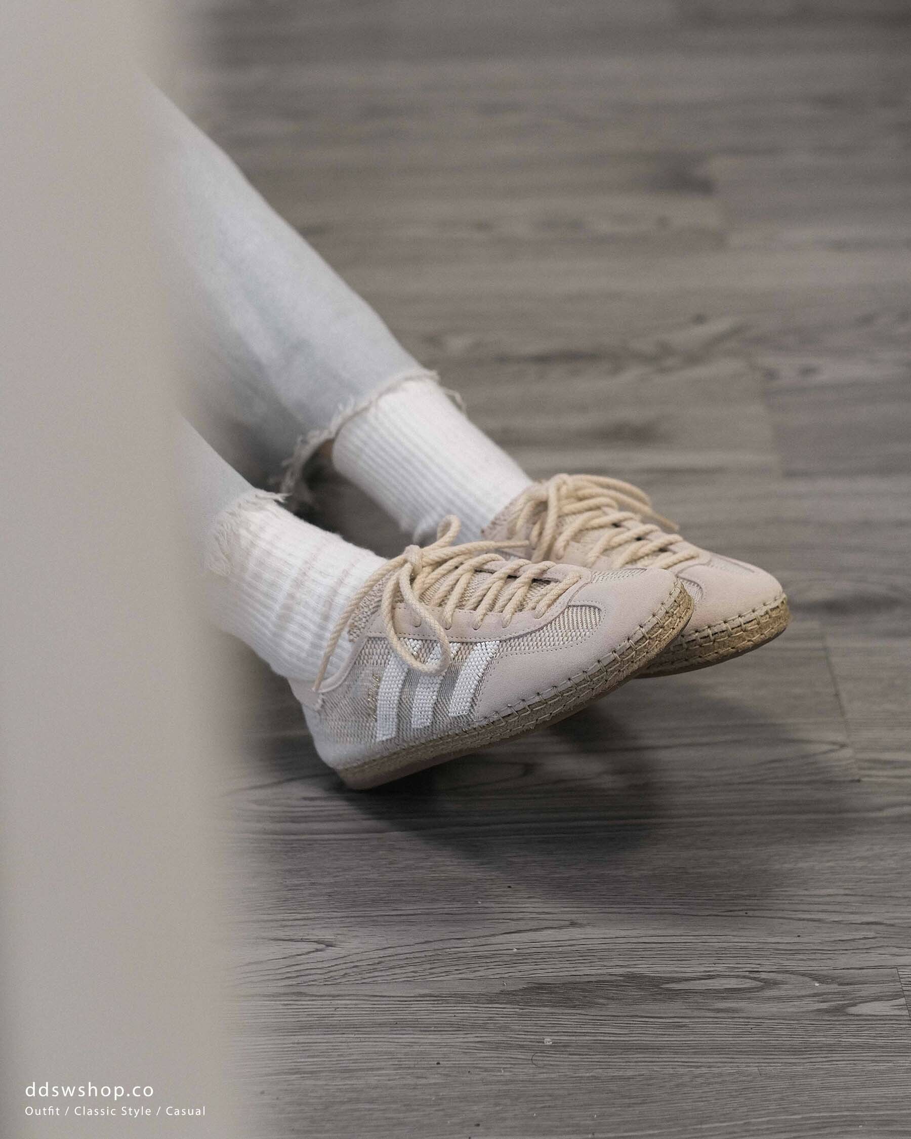 “代購” 聯名款 CLOT X ADIDAS GAZELLE “HALO IVORY” 草編鞋