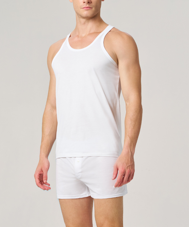 金絲棉系列 男U領窄肩背心 HE902