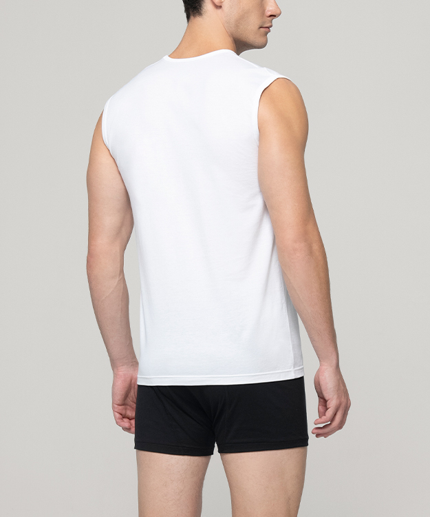 金絲棉系列 男U領寬肩背心 HE922