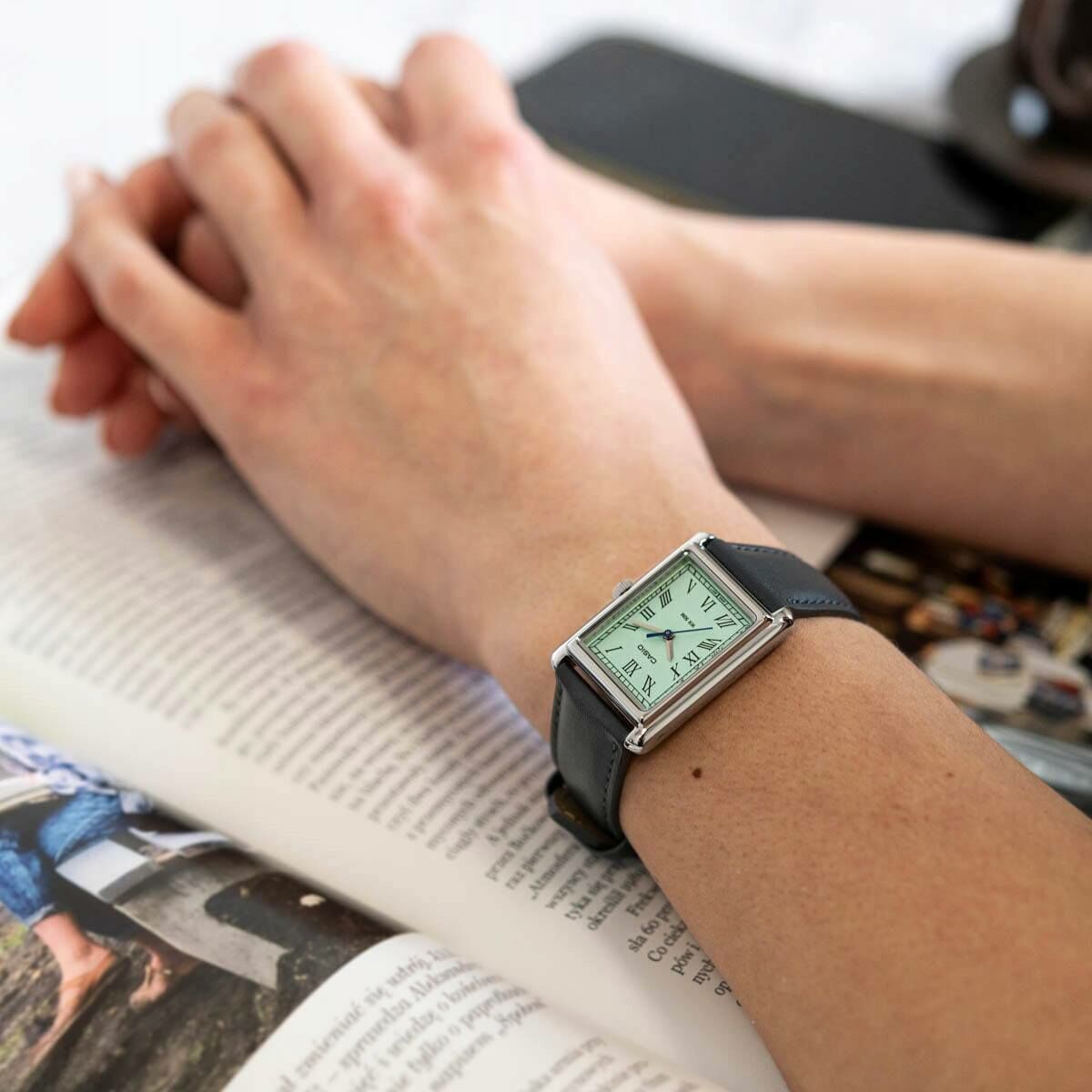 CASIO LTP-B165L-2BV 24mm Turquoise Blue Leather Strap Vintage Watch