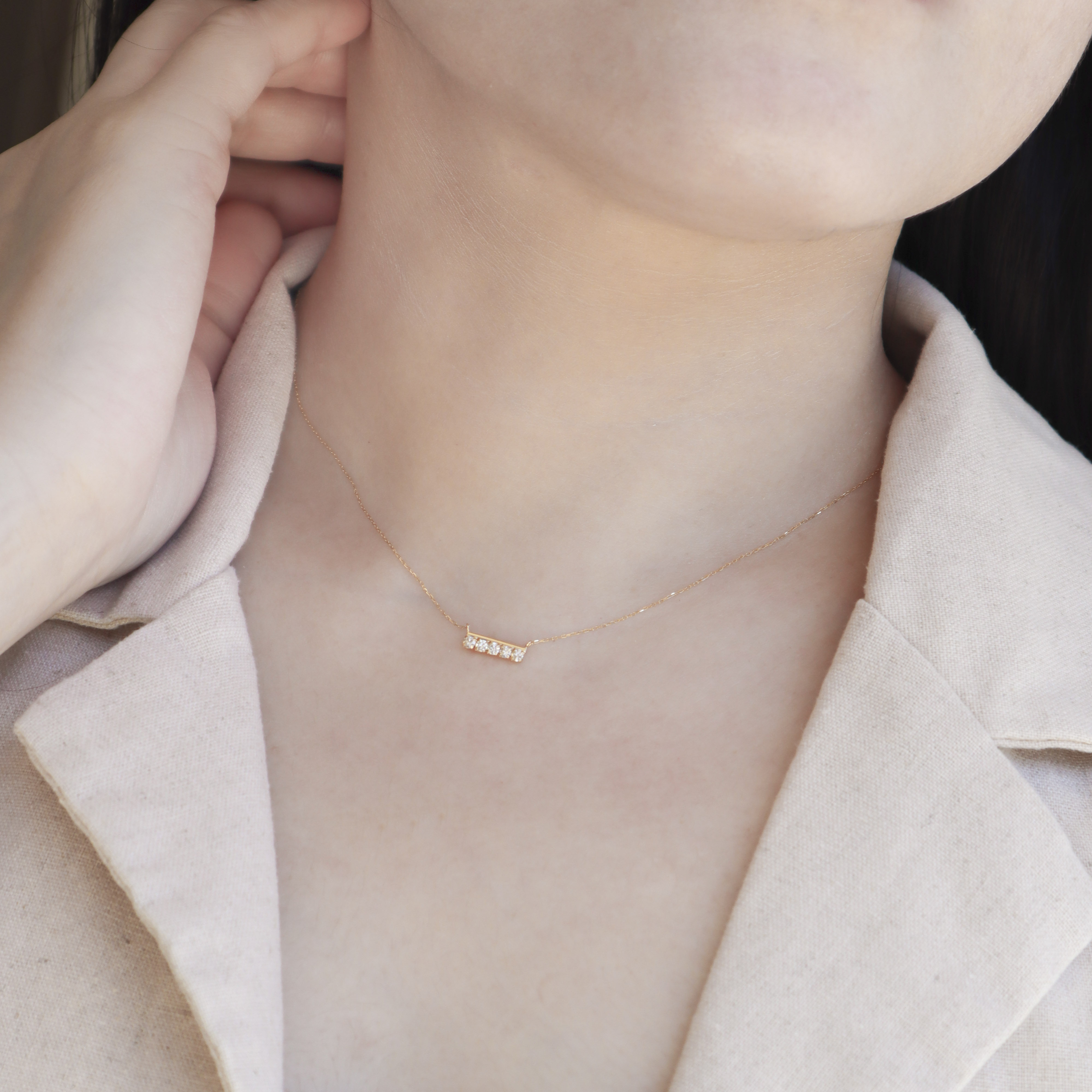 18K/日本設計款系列-小排鑽項鍊